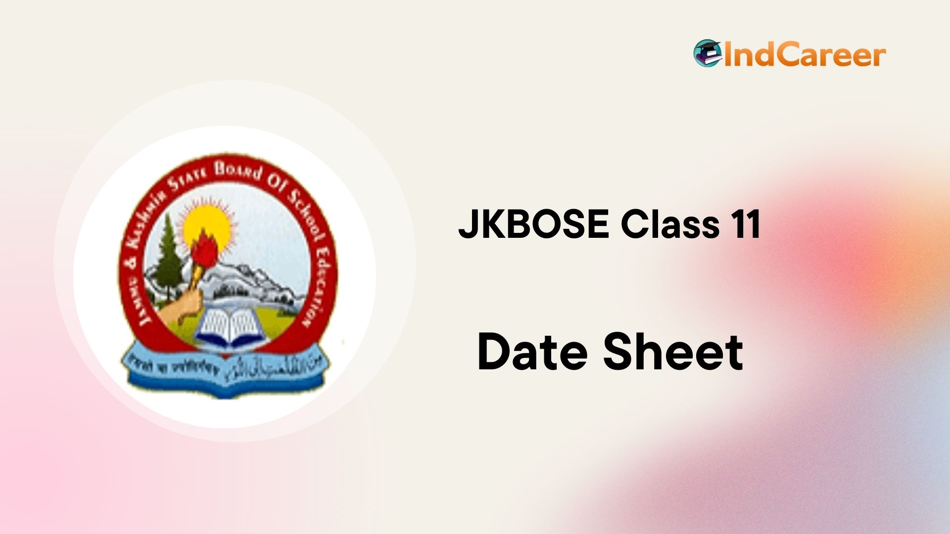 JKBOSE 11th Date Sheet