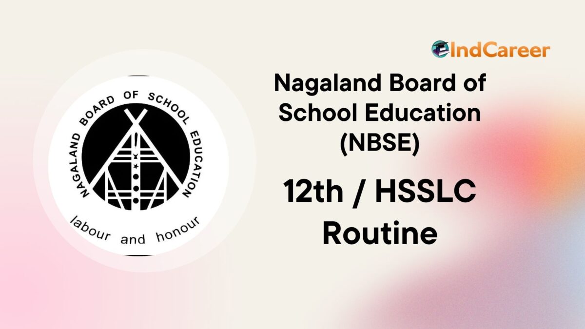 NBSE HSSLC Routine, Nagaland Board 12th Time Table PDF Download