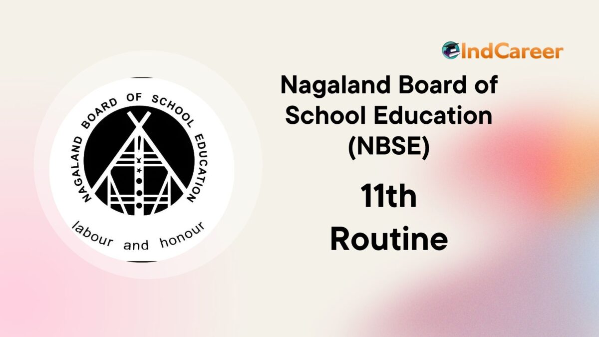 NBSE Class 11 Routine, Nagaland Board Class 11 Time Table