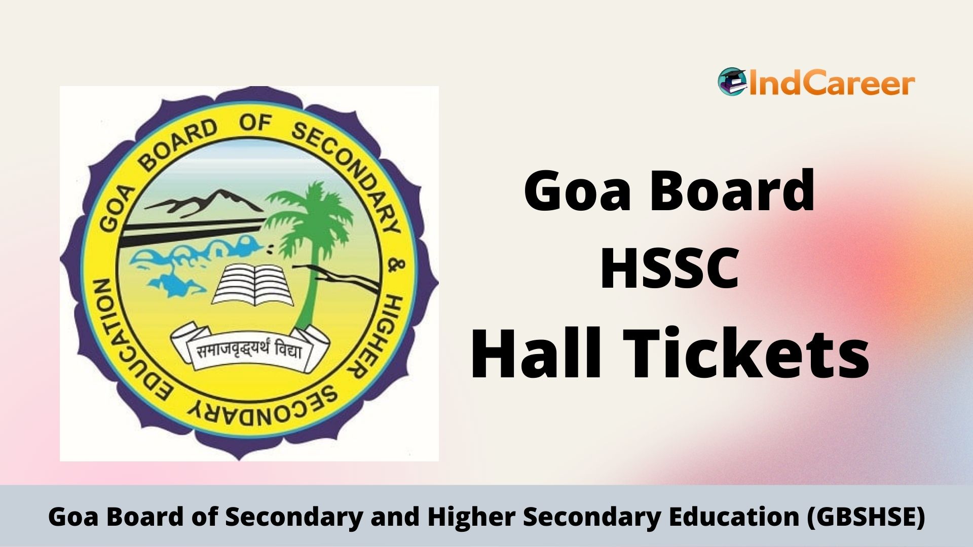 Goa Board HSSC Hall Ticket, Download GBSHSE 12th Admit Card