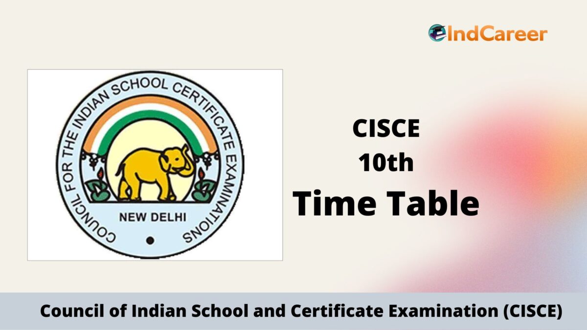 ICSE Class 10th Exam Time Table