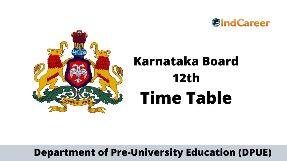Karnataka 2nd PUC Time Table