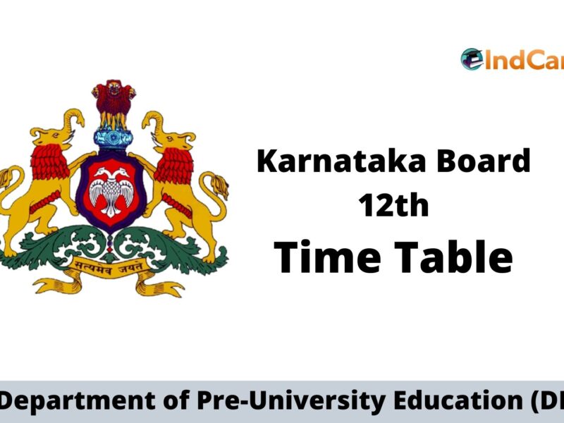 Karnataka 2nd PUC Time Table