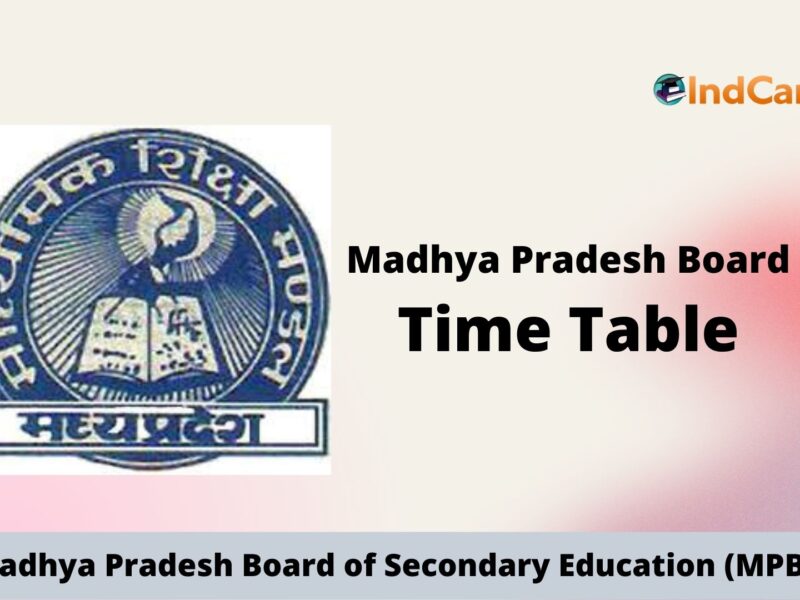 MP Board Class 10th and,12th Time Table