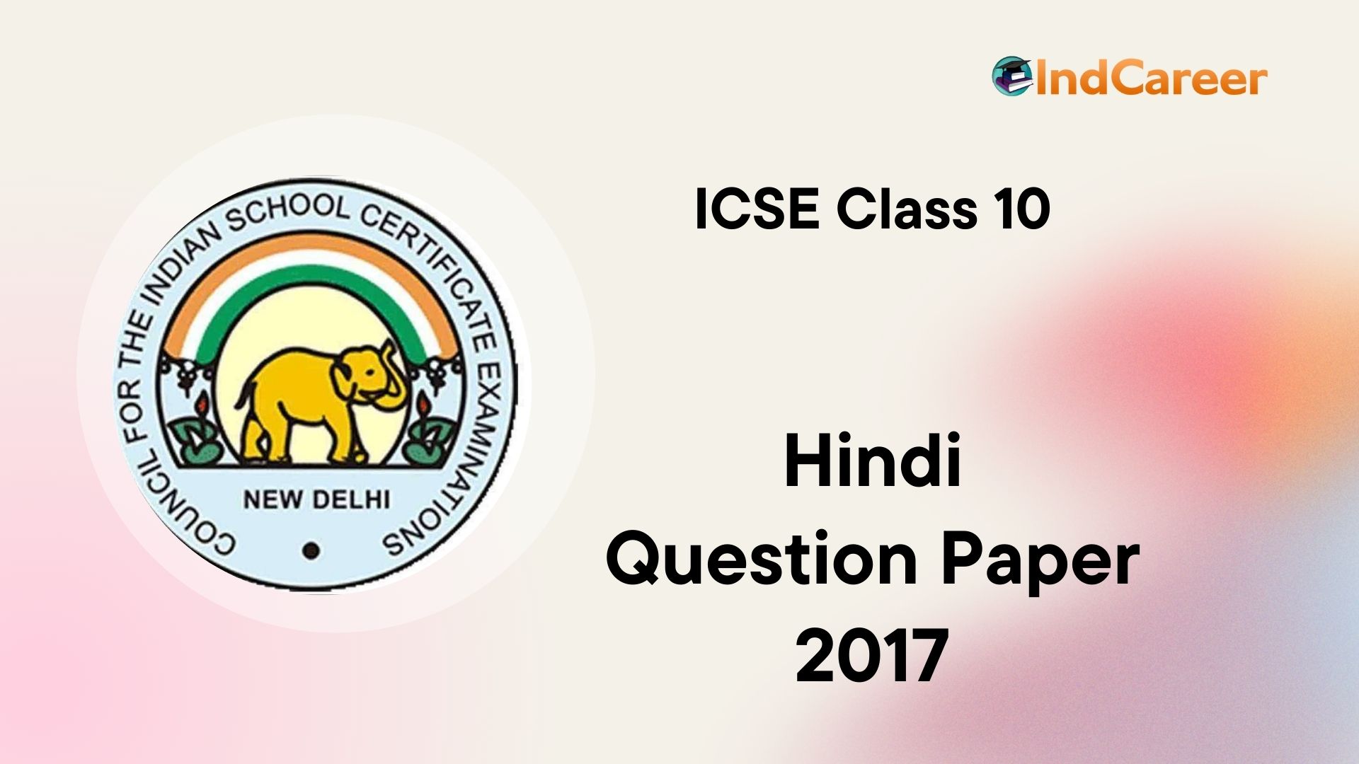 ICSE 10th Hindi Question Paper