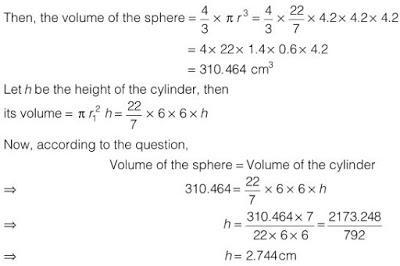 NCERT Solutions for Maths: Chapter 13 - Surface Areas and Volumes Ex. 13.3 Que. 1