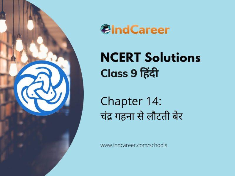 NCERT Solutions for 9th Class हिंदी : पाठ 14 - चंद्र गहना से लौटती बेर