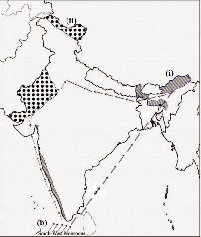 Ch 4 Climate Geography Map Work NCERT Solutions for 9th Class Geography : Chapter 4-Climate
