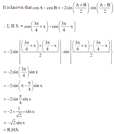 NCERT Solutions for 11th Class Maths: Chapter 3-Trigonometric Functions Ex. 3.3 Que. 10