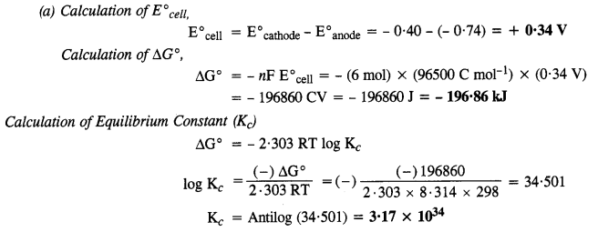 NCERT Solutions for 12th Class Chemistry: Chapter 3-Electrochemistry Ex.3.4