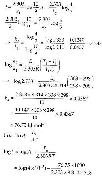 NCERT Solutions for 12th Class Chemistry: Chapter 4-Chemical Kinetics Ex.4.29