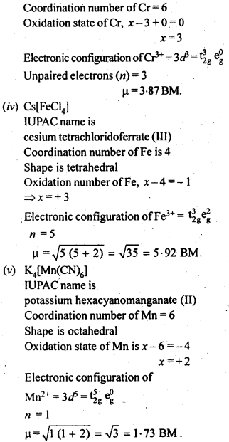 NCERT Solutions for 12th Class Chemistry: Chapter 9-Coordination Compounds Ex.9.24