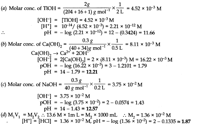 NCERT Solutions for 11th Class Chemistry: Chapter 7-Equilibrium Que. 48