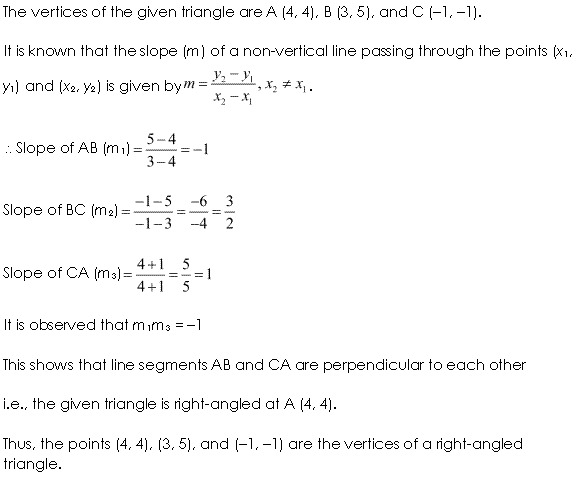 NCERT Solutions for 11th Class Maths: Chapter 10-Straight Lines Ex. 10.1 Que. 6