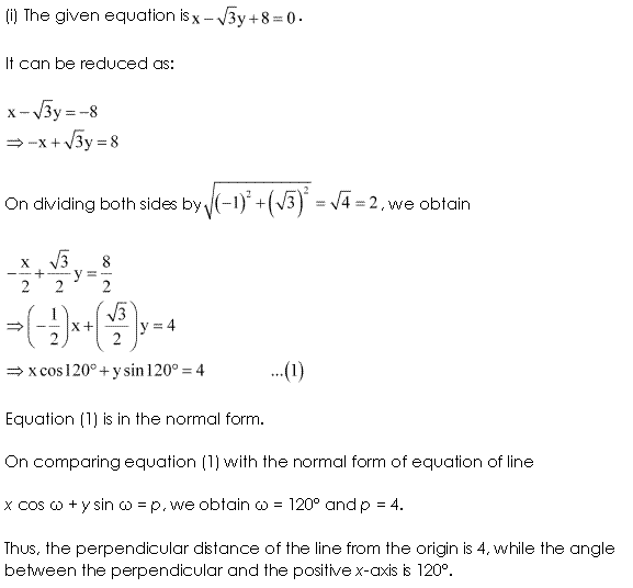 NCERT Solutions for 11th Class Maths: Chapter 10-Straight Lines Ex. 10.3 Que. 3