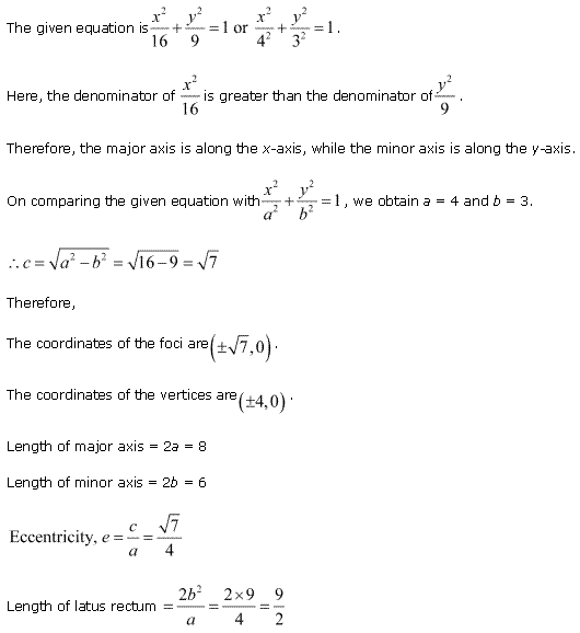 NCERT Solutions for 11th Class Maths: Chapter 11-Conic Sections Ex. 11. 3 que. 3