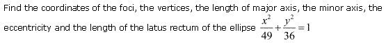 NCERT Solutions for 11th Class Maths: Chapter 11-Conic Sections Ex. 11. 3 que. 5
