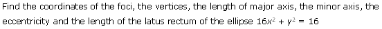 NCERT Solutions for 11th Class Maths: Chapter 11-Conic Sections Ex. 11. 3 que. 8