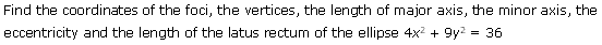 NCERT Solutions for 11th Class Maths: Chapter 11-Conic Sections Ex. 11. 3 que. 9