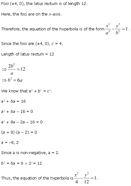 NCERT Solutions for 11th Class Maths: Chapter 11-Conic Sections Ex. 11. 4 que. 13