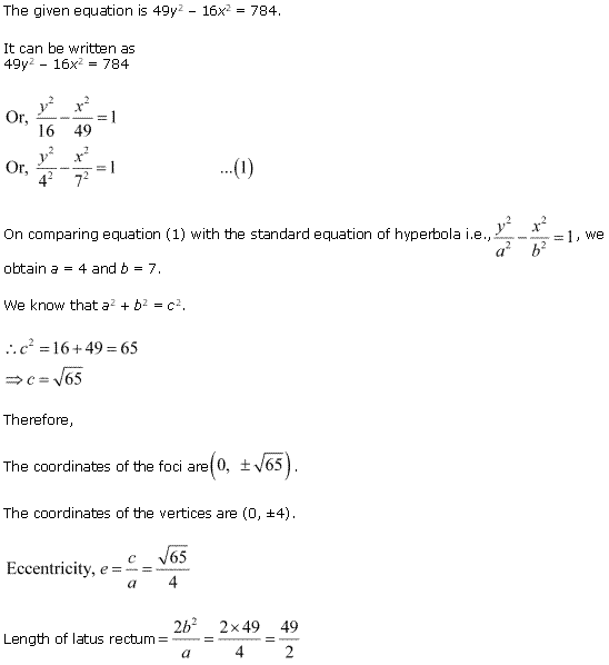 NCERT Solutions for 11th Class Maths: Chapter 11-Conic Sections Ex. 11. 4 que. 6