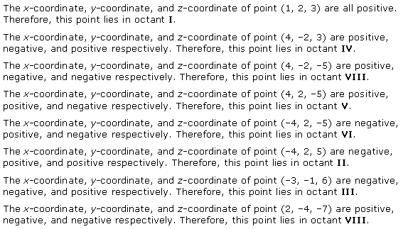 NCERT Solutions for 11th Class Maths: Chapter 12-Introduction to three Dimensional Geometry Ex. 12.1 Que. 3