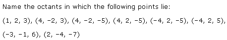 NCERT Solutions for 11th Class Maths: Chapter 12-Introduction to three Dimensional Geometry Ex. 12.1 Que. 3