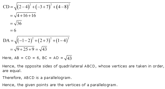 NCERT Solutions for 11th Class Maths: Chapter 12-Introduction to three Dimensional Geometry Ex. 12.2  Que. 3