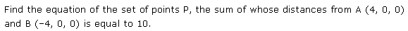 NCERT Solutions for 11th Class Maths: Chapter 12-Introduction to three Dimensional Geometry Ex. 12.2  Que. 5