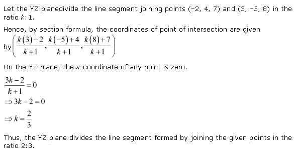 NCERT Solutions for 11th Class Maths: Chapter 12-Introduction to three Dimensional Geometry Ex. 12.3  Que. 3