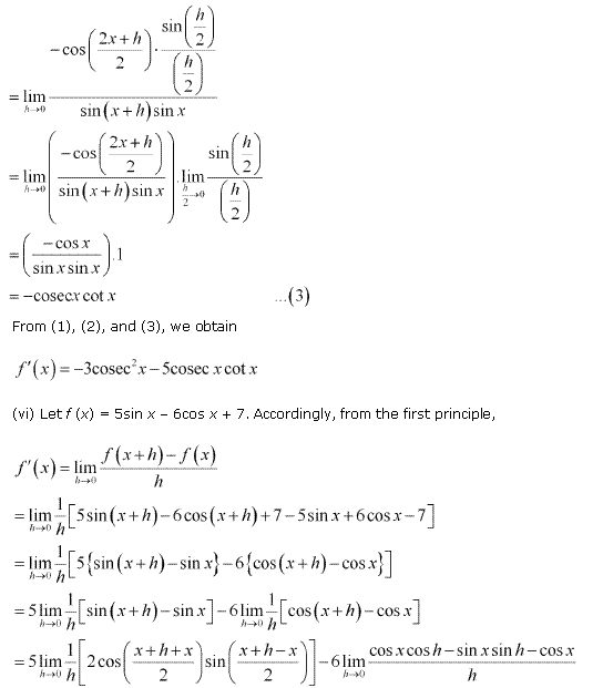 NCERT Solutions for 11th Class Maths: Chapter 13-Limits and Derivatives Ex.13.2 Que. 11