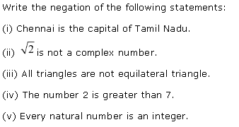 NCERT Solutions for 11th Class Maths: Chapter 14-Mathematical Reasoning Ex. 14.2 Que. 1