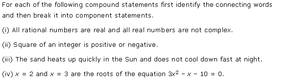NCERT Solutions for 11th Class Maths: Chapter 14-Mathematical Reasoning Ex. 14.3 Que. 1