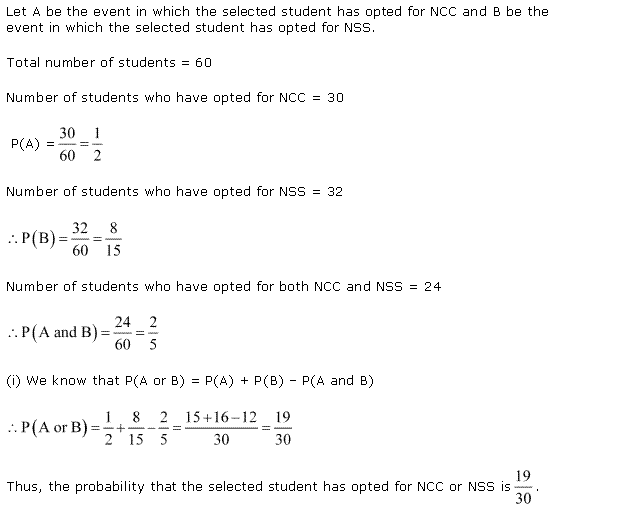 NCERT Solutions for 11th Class Maths: Chapter 16-Probability Ex. 16.3 Que. 21