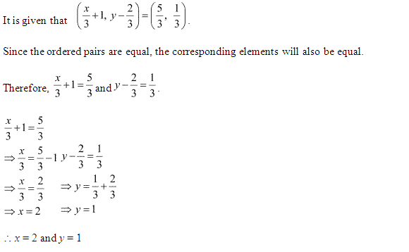 NCERT Solutions for 11th Class Maths: Chapter 2-Relations and Functions Ex. 2.1 Que. 1