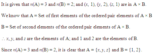 NCERT Solutions for 11th Class Maths: Chapter 2-Relations and Functions Ex. 2.1 Que. 9
