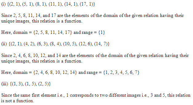 NCERT Solutions for 11th Class Maths: Chapter 2-Relations and Functions Ex. 2.3 Que. 1