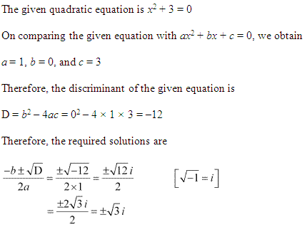 NCERT Solutions for 11th Class Maths: Chapter 5-Complex Numbers and Quadratic Equations Ex.5.3 que. 1