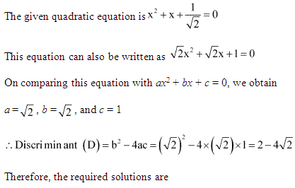 NCERT Solutions for 11th Class Maths: Chapter 5-Complex Numbers and Quadratic Equations Ex.5.3 que. 9