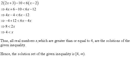 NCERT Solutions for 11th Class Maths: Chapter 6-Linear Inequalities Ex. 6.1 que. 13