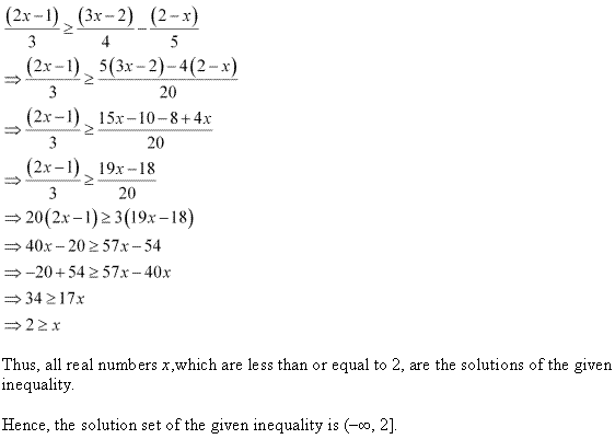 NCERT Solutions for 11th Class Maths: Chapter 6-Linear Inequalities Ex. 6.1 que. 16