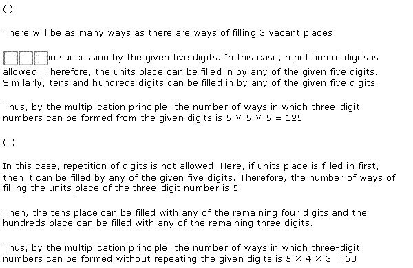 NCERT Solutions for 11th Class Maths: Chapter 7-Permutation and Combinations Ex. 7.1 Que. 1