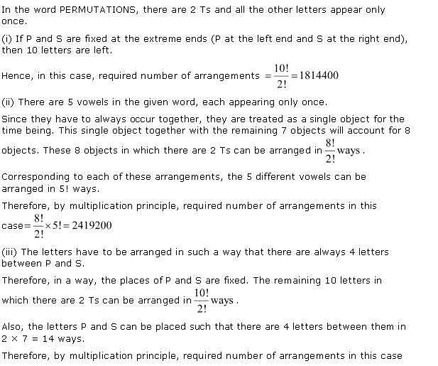 NCERT Solutions for 11th Class Maths: Chapter 7-Permutation and Combinations Ex. 7.3 Que. 11