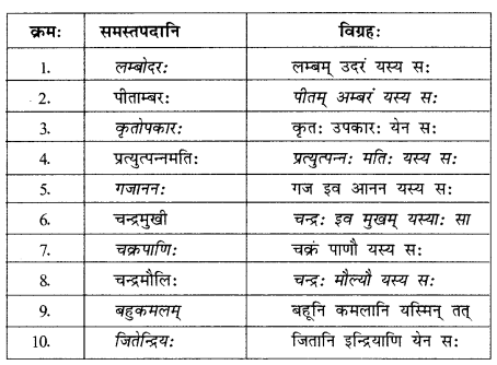 NCERT Solutions for Sanskrit (Bhav): Chapter 7-समासा: