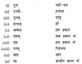 NCERT Solutions for Class 10 Sanskrit (Bhav): Chapter 9-अव्ययानि