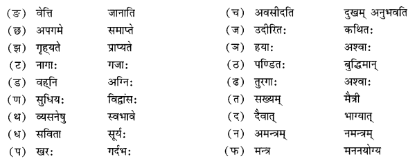 NCERT Solutions for Class 10 Sanskrit (Shemushi): Chapter 6-सुभाषितानि Que. 5