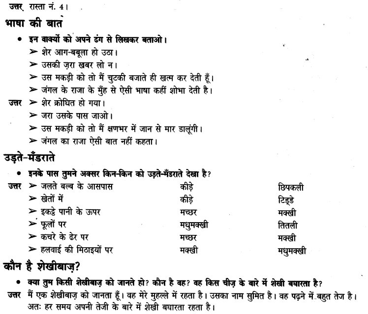 NCERT Solutions for 3rd Class Hindi: Chapter 2-शेख़ीबाज़- मक्खी