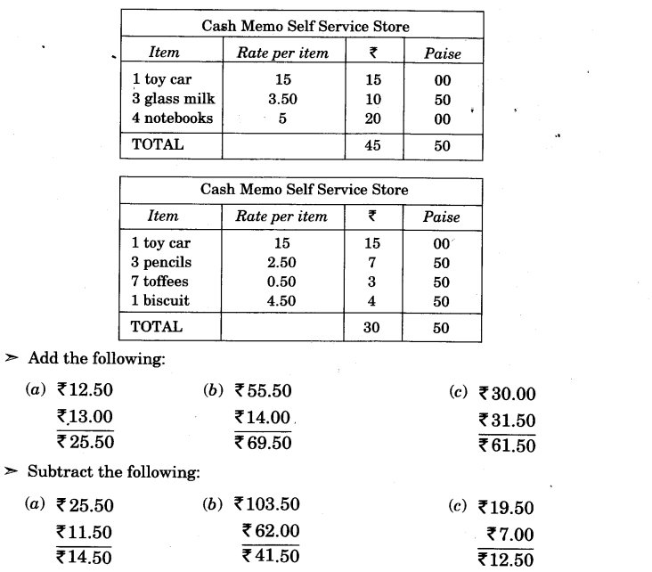 NCERT Solutions for 3rd Class Maths: Chapter 14-Rupees and Paise : Shopping 