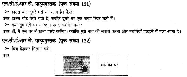 NCERT Solutions for Class 3rd Environmental Science –(पर्यावरण अध्ययन): Chapter 18-ऐसे भी हाेते हैं घर