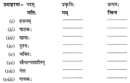 NCERT Solutions for Class 10 Sanskrit Grammar: खण्डः ‘ग’ (अनुप्रयुक्त-व्याकरणम्)-प्रत्ययाः